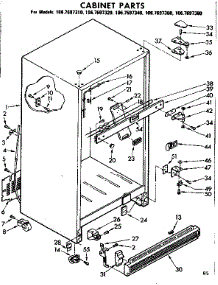 Cabinet Parts parts for Kenmore Refrigerator 106.7697380 (1067697380, 106 7697380) from AppliancePartsPros.com