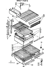 Shelf Parts parts for Kenmore Refrigerator 106.7697460 (1067697460, 106 7697460) from AppliancePartsPros.com