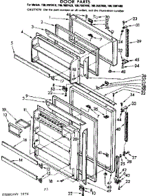 Door Parts parts for Kenmore Refrigerator 106.7697460 (1067697460, 106 7697460) from AppliancePartsPros.com