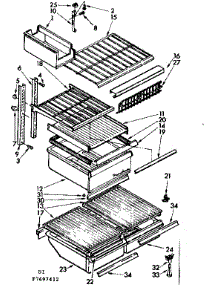 Shelf Parts parts for Kenmore Refrigerator 106.7697482 (1067697482, 106 7697482) from AppliancePartsPros.com