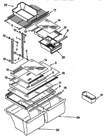 Shelf parts for Kenmore Refrigerator 106.77067791 (10677067791, 106 77067791) from AppliancePartsPros.com