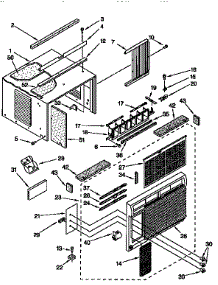 Cabinet parts for Kenmore Air Conditioner 106.77109790 (10677109790, 106 77109790) from AppliancePartsPros.com
