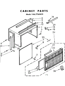 Cabinet Parts parts for Kenmore Heat Pump System 106.7760410 (1067760410, 106 7760410) from AppliancePartsPros.com