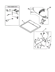 Dryer Top parts for Kenmore Dryer 110.61062000 (11061062000, 110 61062000) from AppliancePartsPros.com