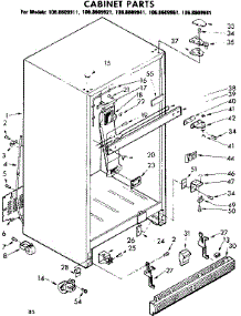 Cabinet Parts parts for Kenmore Refrigerator 106.8609921 (1068609921, 106 8609921) from AppliancePartsPros.com