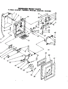 Dispenser Front Parts parts for Kenmore Refrigerator 106.8610981 (1068610981, 106 8610981) from AppliancePartsPros.com