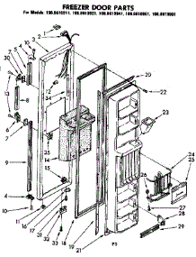Freezer Door Parts parts for Kenmore Refrigerator 106.8610981 (1068610981, 106 8610981) from AppliancePartsPros.com