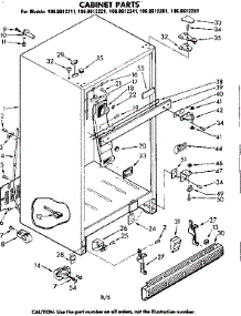 Cabinet Parts parts for Kenmore Refrigerator 106.8612261 (1068612261, 106 8612261) from AppliancePartsPros.com