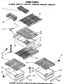 Shelf Parts parts for Kenmore Refrigerator 106.8612261 (1068612261, 106 8612261) from AppliancePartsPros.com