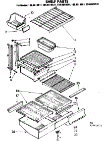 Shelf Parts parts for Kenmore Refrigerator 106.8618511 (1068618511, 106 8618511) from AppliancePartsPros.com