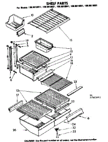 Shelf Parts parts for Kenmore Refrigerator 106.8618841 (1068618841, 106 8618841) from AppliancePartsPros.com