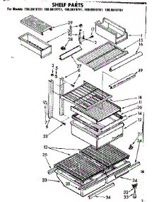 Shelf Parts parts for Kenmore Refrigerator 106.8619741 (1068619741, 106 8619741) from AppliancePartsPros.com