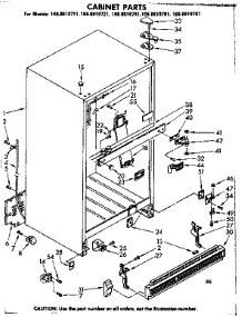 Cabinet Parts parts for Kenmore Refrigerator 106.8619741 (1068619741, 106 8619741) from AppliancePartsPros.com