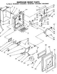 Dispenser Front Parts parts for Kenmore Refrigerator 106.8620641 (1068620641, 106 8620641) from AppliancePartsPros.com