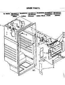 Liner Parts parts for Kenmore Refrigerator 106.8648322 (1068648322, 106 8648322) from AppliancePartsPros.com
