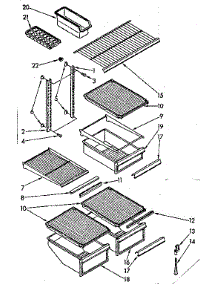 Shelf Parts parts for Kenmore Refrigerator 106.8648571 (1068648571, 106 8648571) from AppliancePartsPros.com