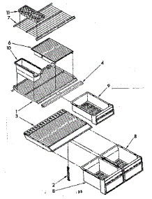 Shelf Parts parts for Kenmore Refrigerator 106.8658240 (1068658240, 106 8658240) from AppliancePartsPros.com