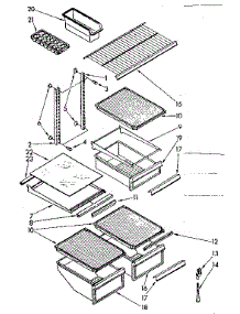 Shelf Parts parts for Kenmore Refrigerator 106.8678830 (1068678830, 106 8678830) from AppliancePartsPros.com