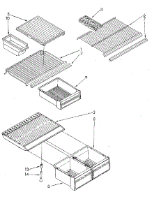Shelf parts for Kenmore Refrigerator 106.8694591 (1068694591, 106 8694591) from AppliancePartsPros.com