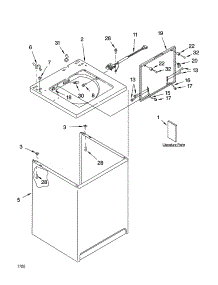 Top And Cabinet Parts parts for Kenmore Washer 110.2011200A (1102011200A, 110 2011200A) from AppliancePartsPros.com