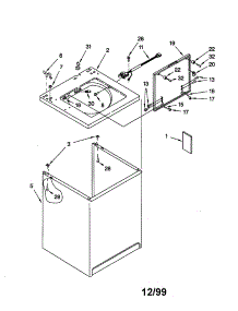 Top And Cabinet parts for Kenmore Washer 110.20132000 (11020132000, 110 20132000) from AppliancePartsPros.com