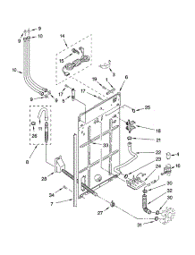 Rear Panel Parts parts for Kenmore Washer 110.20132001 (11020132001, 110 20132001) from AppliancePartsPros.com