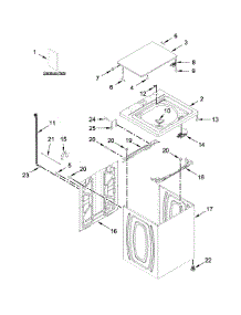 Top And Cabinet Parts parts for Kenmore Washer 110.20222510 (11020222510, 110 20222510) from AppliancePartsPros.com