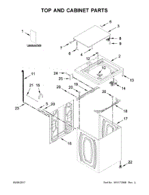 Top And Cabinet Parts parts for Kenmore Washer 110.20232711 (11020232711, 110 20232711) from AppliancePartsPros.com