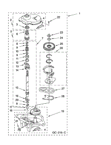 Gearcase Parts parts for Kenmore Washer 110.20272001 (11020272001, 110 20272001) from AppliancePartsPros.com