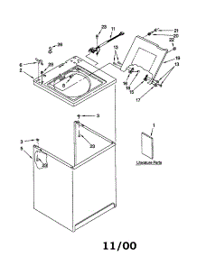 Top And Cabinet parts for Kenmore Washer 110.20422991 (11020422991, 110 20422991) from AppliancePartsPros.com