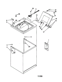 Top And Cabinet parts for Kenmore Washer 110.20432990 (11020432990, 110 20432990) from AppliancePartsPros.com