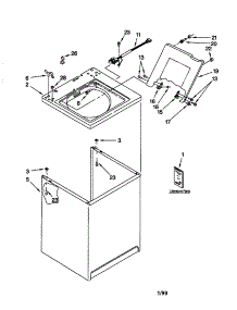 Top And Cabinet parts for Kenmore Washer 110.20602990 (11020602990, 110 20602990) from AppliancePartsPros.com