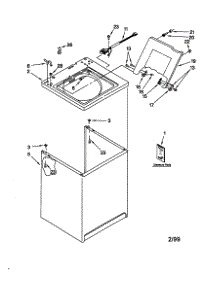 Top And Cabinet parts for Kenmore Washer 110.20612990 (11020612990, 110 20612990) from AppliancePartsPros.com