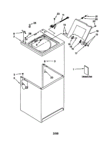 Top And Cabinet parts for Kenmore Washer 110.20612991 (11020612991, 110 20612991) from AppliancePartsPros.com