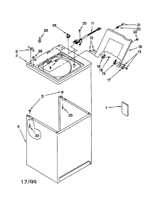 Top And Cabinet parts for Kenmore Washer 110.20622990 (11020622990, 110 20622990) from AppliancePartsPros.com