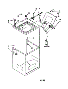 Top And Cabinet parts for Kenmore Washer 110.20912990 (11020912990, 110 20912990) from AppliancePartsPros.com