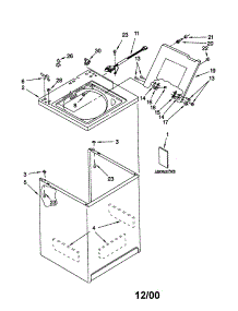Top And Cabinet parts for Kenmore Washer 110.20912991 (11020912991, 110 20912991) from AppliancePartsPros.com