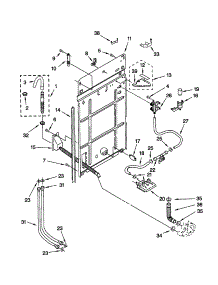 Rear Panel parts for Kenmore Washer 110.20924991 (11020924991, 110 20924991) from AppliancePartsPros.com