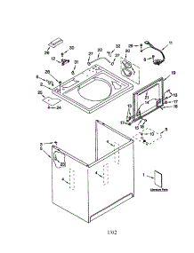Top And Cabinet parts for Kenmore Washer 110.20936990 (11020936990, 110 20936990) from AppliancePartsPros.com