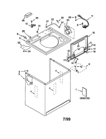 Top And Cabinet parts for Kenmore Washer 110.20936991 (11020936991, 110 20936991) from AppliancePartsPros.com