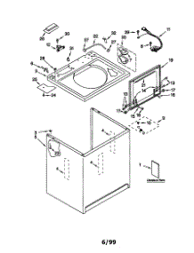 Top And Cabinet parts for Kenmore Washer 110.20957990 (11020957990, 110 20957990) from AppliancePartsPros.com