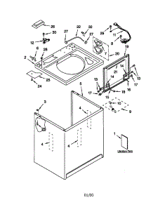 Top And Cabinet parts for Kenmore Washer 110.20957991 (11020957991, 110 20957991) from AppliancePartsPros.com