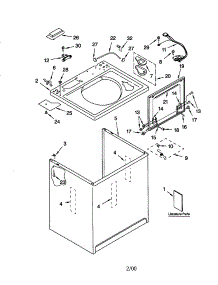 Top And Cabinet parts for Kenmore Washer 110.20957992 (11020957992, 110 20957992) from AppliancePartsPros.com
