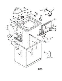Top And Cabinet parts for Kenmore Washer 110.20972991 (11020972991, 110 20972991) from AppliancePartsPros.com
