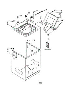 Top And Cabinet parts for Kenmore Washer 110.29812890 (11029812890, 110 29812890) from AppliancePartsPros.com