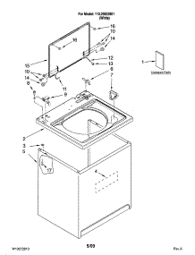 Top And Cabinet Parts parts for Kenmore Washer 110.29832801 (11029832801, 110 29832801) from AppliancePartsPros.com