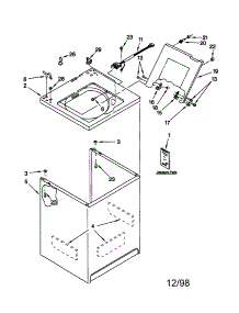 Top And Cabinet parts for Kenmore Washer 110.29842990 (11029842990, 110 29842990) from AppliancePartsPros.com