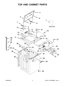 Top And Cabinet Parts parts for Kenmore Washer 110.31312022 (11031312022, 110 31312022) from AppliancePartsPros.com
