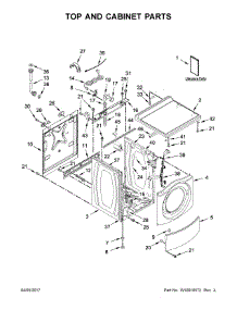 Top And Cabinet Parts parts for Kenmore Washer 110.41942710 (11041942710, 110 41942710) from AppliancePartsPros.com