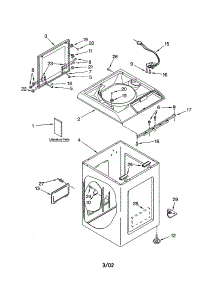 Top And Cabinet parts for Kenmore Washer 110.42182200 (11042182200, 110 42182200) from AppliancePartsPros.com